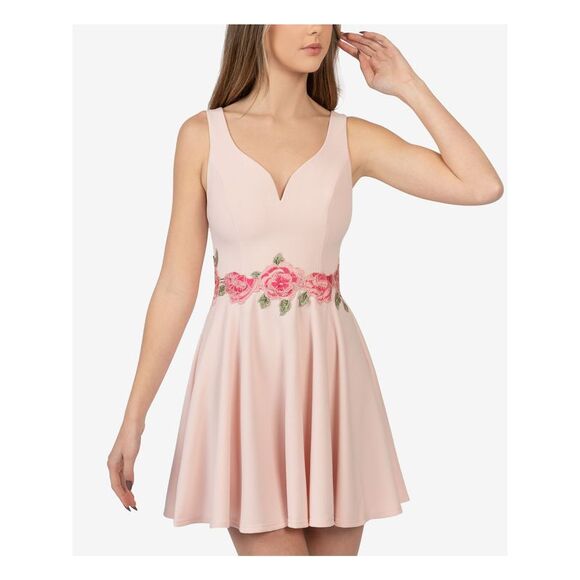 NWT B DARLIN Womens Pink Button Closure Sleeveless Mini Dress 7\8 - Picture 1 of 5